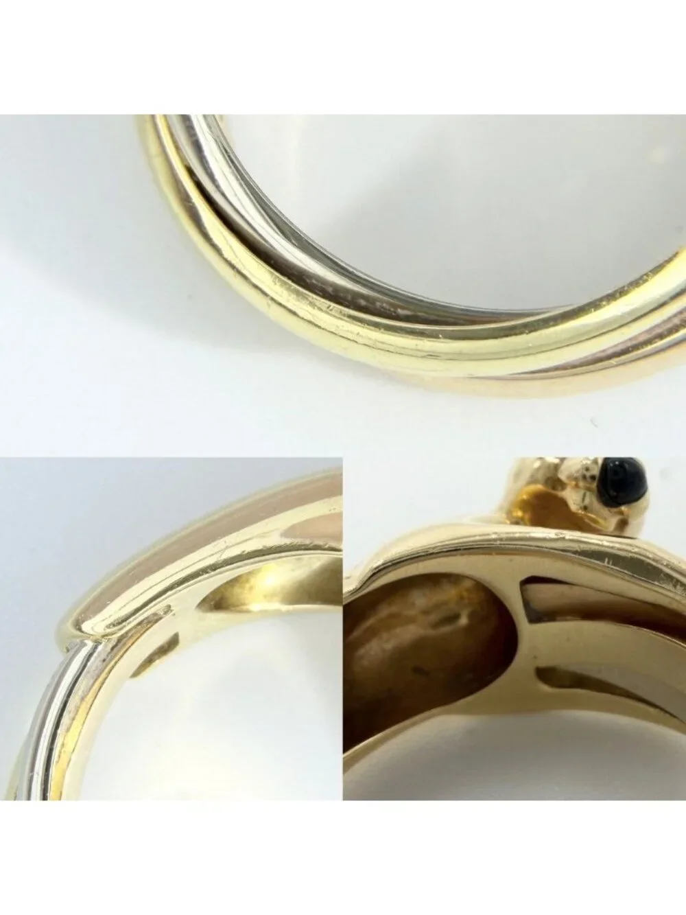 Cartier Ring Panthere Trinity Three Color 18K YG PG White Gold Emerald